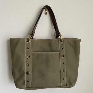 Unique AMANDA SMITH Canvas Handbag - beautiful interior!